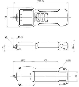 Z2系列多功能內(nèi)置傳感器推拉力計結構尺寸圖